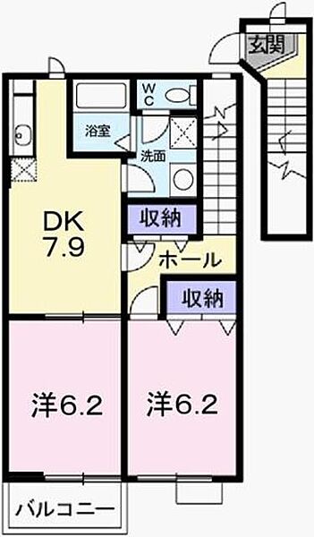 兵庫県姫路市南条2丁目(賃貸アパート2DK・2階・47.07㎡)の写真 その2