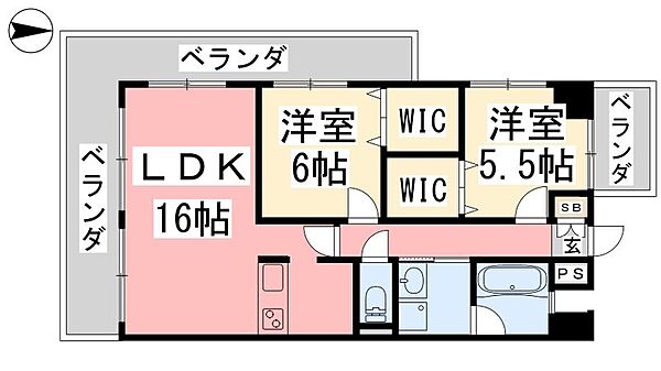 久米ツインタワービル ｜愛媛県松山市南久米町(賃貸マンション2LDK・7階・61.57㎡)の写真 その2