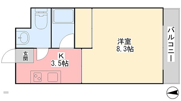 イーストピーク21 ｜愛媛県松山市緑町1丁目(賃貸マンション1K・1階・26.47㎡)の写真 その2