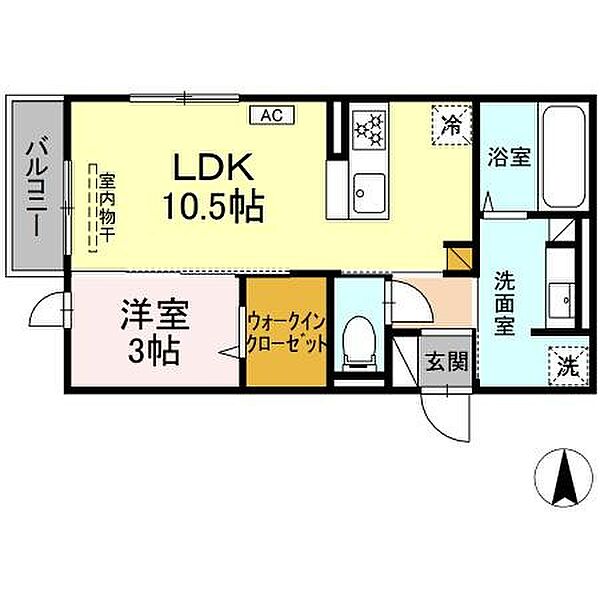 LAYOVER ｜愛媛県東温市南方(賃貸アパート1LDK・2階・37.87㎡)の写真 その2