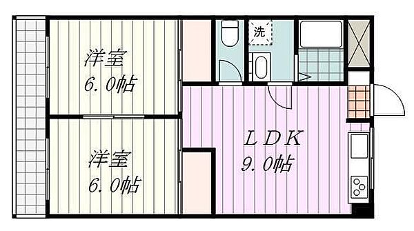 白石グランドハイツ ｜愛媛県松山市辻町(賃貸マンション2LDK・1階・46.98㎡)の写真 その2