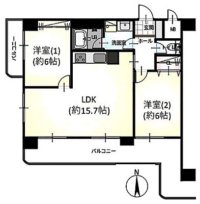 間取り 朝日プラザ広瀬川 3階/308