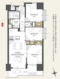 ライオンズマンション本町通第2 3LDKの間取図画像