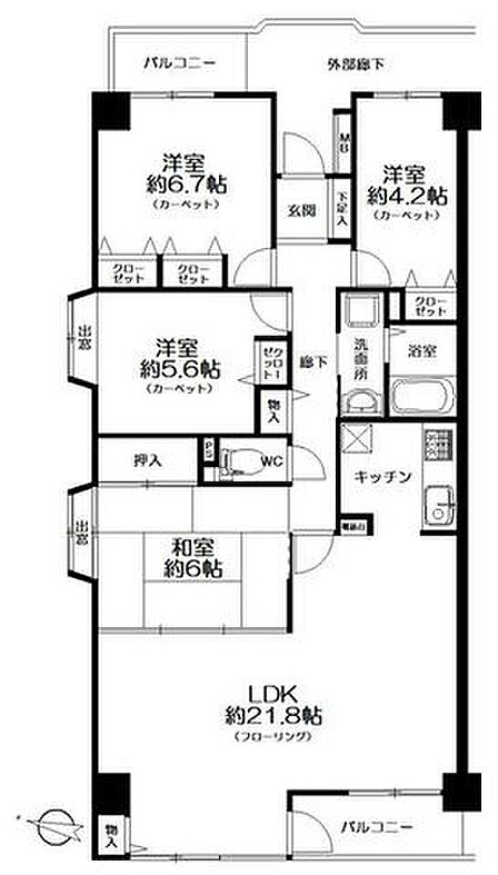 広々リビングと4つの個室。プライベートな空間と家族団らんの空間をセパレート。集中もリラックスもできる住空間で充実した暮らしをお届けします。