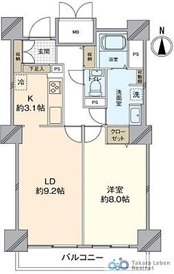 間取り パークタワー台原 25階/2506