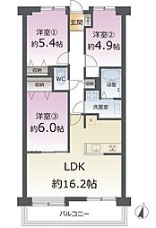 黒松シティハウス 3LDKの間取図画像