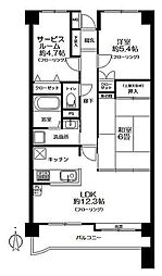 チサンマンション富沢駅前2 2SLDKの間取図画像