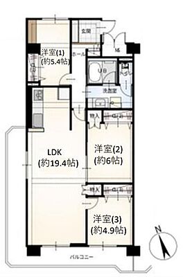 間取り シャンボール第二荒町 4階/-