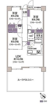 間取り ライオンズマンション東仙台 2階/203
