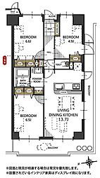 グリーンキャピタル長町2 3LDKの間取図画像
