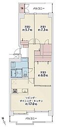 多賀城ロジュマンE棟 3LDKの間取図画像