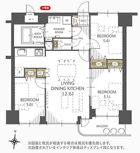 広々リビングと3つの個室。プライベートな空間と家族団らんの空間をセパレート。集中もリラックスもできる住空間で充実した暮らしをお届けします。