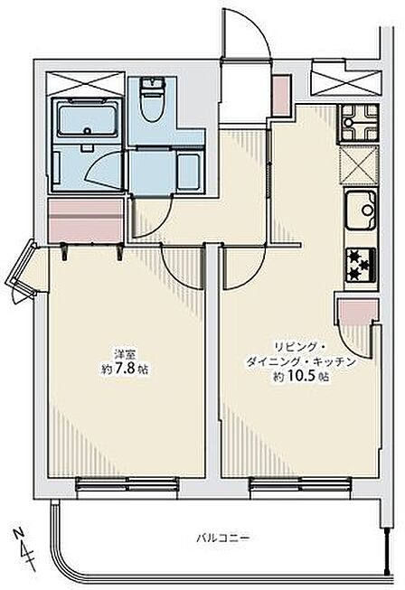 リノベーションで綺麗に一新の1LDK。全居室南西向きバルコニーに面した、陽当たりの良い住空間です。