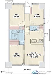 グリーンキャピタル長町2 3LDKの間取図画像