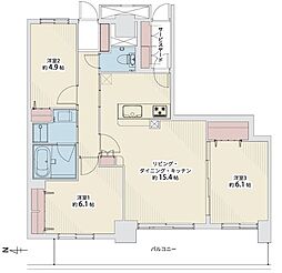 イオプラザ 3LDKの間取図画像