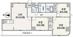 ダイアパレス西公園 3LDKの間取図画像