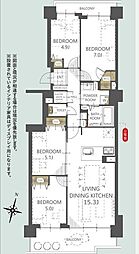 ヴェルビュみずほ台 4LDKの間取図画像