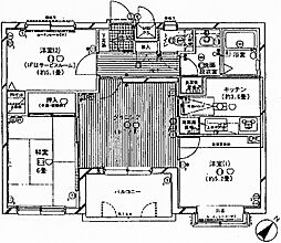 カザベーラ武蔵浦和 3DKの間取図画像