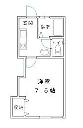 信開セルーラ町屋1 1Kの間取図画像