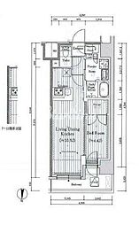 プレール・ドゥーク亀戸VI 1LDKの間取図画像