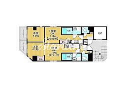 グランヒルズ錦糸町 5階1DKの間取り