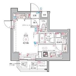 クレヴィスタ亀戸VI 4階ワンルームの間取り