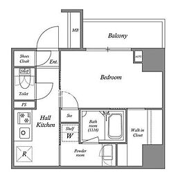 ACPレジデンス亀戸 3階1Kの間取り