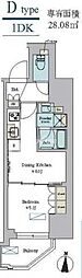 ブリリアイスト錦糸公園 1DKの間取図画像