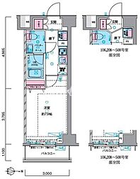 ジェノヴィア押上スカイガーデン 1Kの間取図画像
