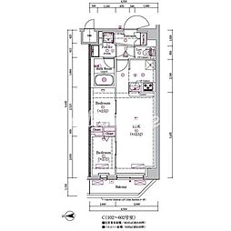 プレール・ドゥーク亀戸小村井 2LDKの間取図画像