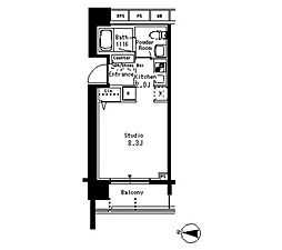 パークアクシス亀戸 1Kの間取図画像