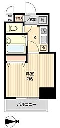 HF亀戸レジデンス 1Kの間取図画像