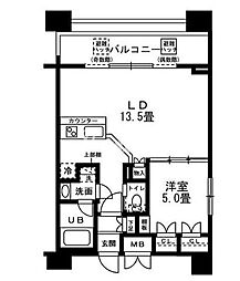レジディア錦糸町 1LDKの間取図画像
