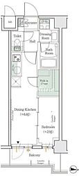 ワンルーフレジデンス亀戸 1DKの間取図画像