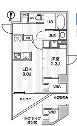 エスレジデンス亀戸バーム(S-RESIDENCE亀戸balm) 1LDKの間取図画像