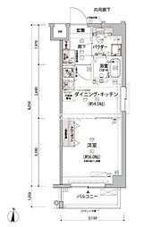 アルコバレーノ亀戸2(ARCOBALENO KAMEIDOII) 1DKの間取図画像