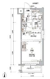 アルコバレーノ亀戸2(ARCOBALENO KAMEIDOII) 1DKの間取図画像