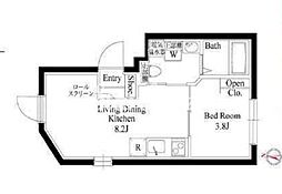 カーサグラッツェ西大島(CASA GRAZIE西大島) 1LDKの間取図画像