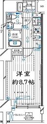 レガリス亀戸 1Kの間取図画像