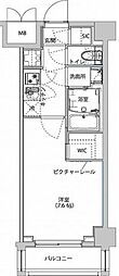 ハーモニーレジデンス東京イーストサイド 1Kの間取図画像