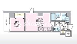 アイルグランデ亀戸 1LDKの間取図画像