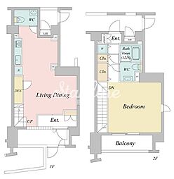 ニューシティアパートメンツ亀戸 1LDKの間取図画像