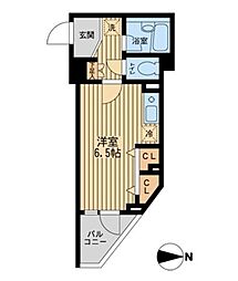 ドゥーエ西大島 ワンルームの間取図画像