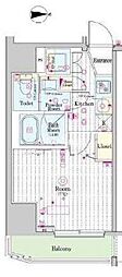 スカイコートプライムカメイド 1Kの間取図画像