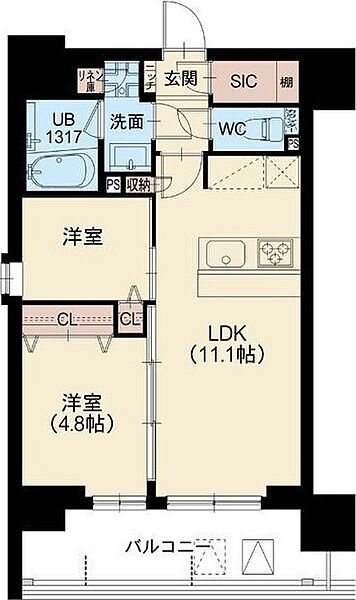 東京都台東区清川2丁目(賃貸マンション2LDK・2階・44.38㎡)の写真 その2