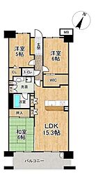 ルイシャトレ草加松原イースト 3LDKの間取図画像
