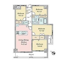 シティパル春日公園 4LDKの間取図画像