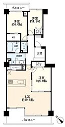 エステ・シティ湘南六浦参番館 3LDKの間取図画像