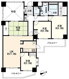コスモヒルズ永田山王台 4LDKの間取図画像