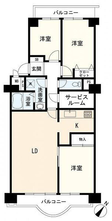 間取図 3LDK+S